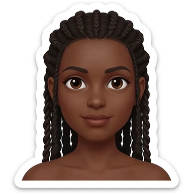 black woman with braids sticker