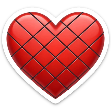 Grid heart sticker