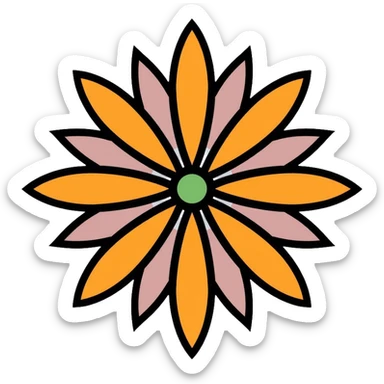 symmetrical flower with balanced petals sticker