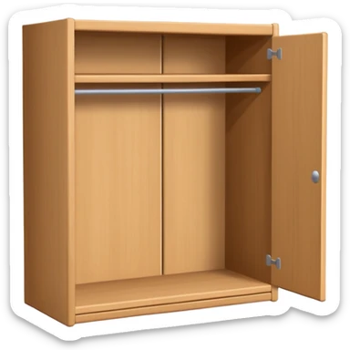 3D wardrobe 1 shelf empty short sticker