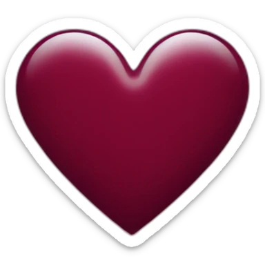 Burgundy heart without lines around sticker