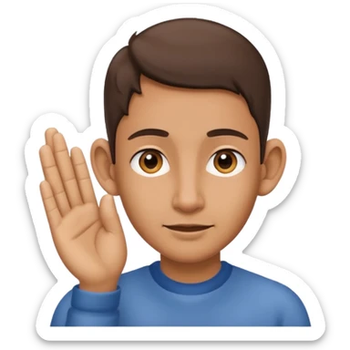 orecchio grande con mano dietro  sticker