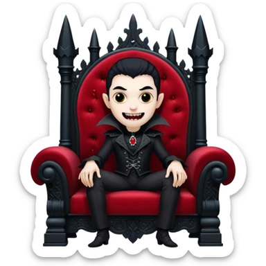 vampire in a throne sticker