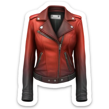 Hyper Realistic isolated open red ombre feminine fashion leather jacket. sticker