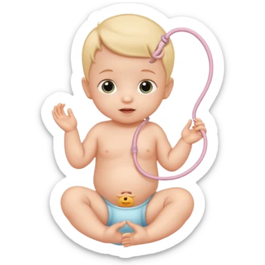 baby with umbilical cord sticker