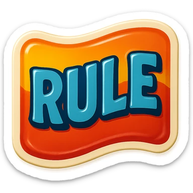 A rule sticker in retro stickers style, with a vintage design and bright colors sticker