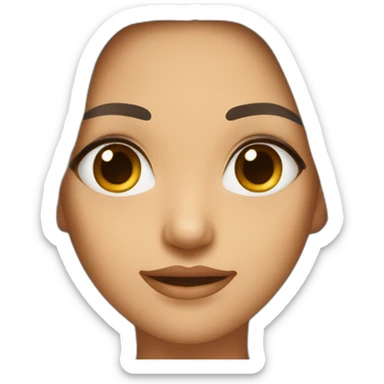 brune yeux marron visage fin sticker