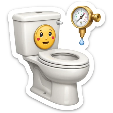 toilet with pressure gauge sticker