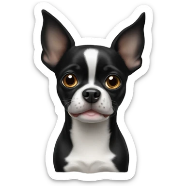 Black chihuahua mix Boston terrier sticker