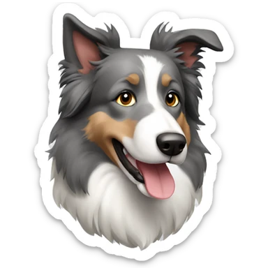 Gray rough border collie sticker