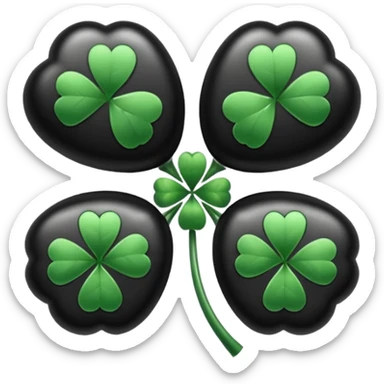 Black five leaf clover  sticker
