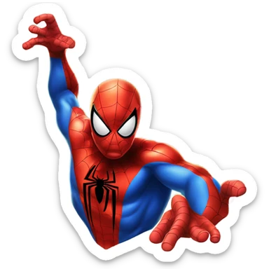 spiderman with a rainbow coming out his mouth sticker