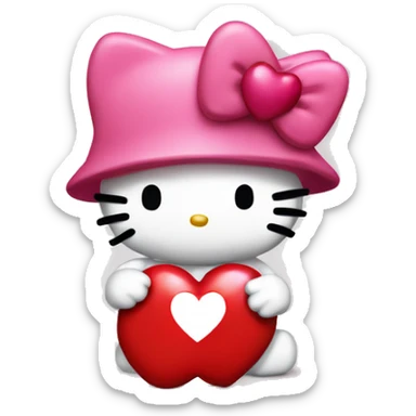 hello kitty with heart sticker