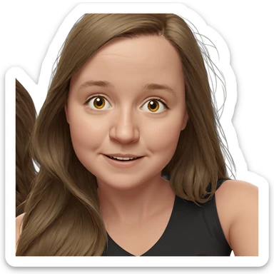 smiling girl with long hair sticker