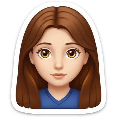 This girl with long brown hair and hazel eyes ￼ sticker