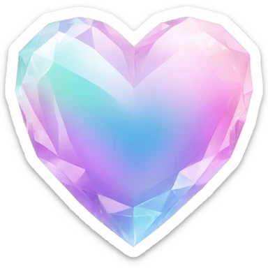 Pastel gradient heart crystal  sticker