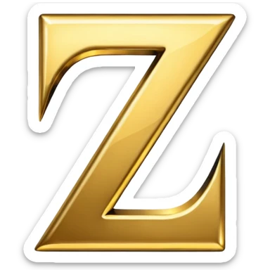 letter Z in black and gold sticker