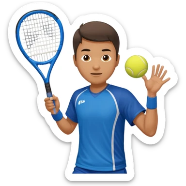 Male, eurasian, wearing sports cloth, swinging padel raquet sticker