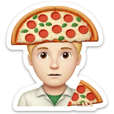 pizza in the head instead of brain  sticker