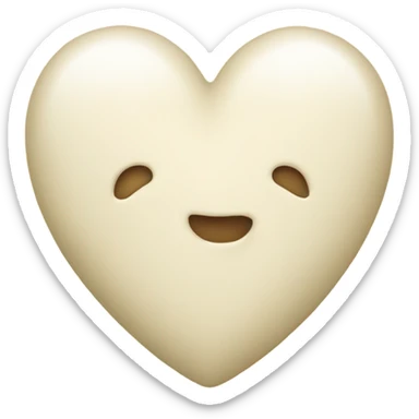 Cream heart sticker