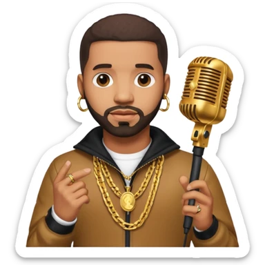 drake with microphone sticker