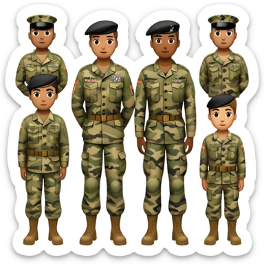 photorealistic American soldiers in full height sticker