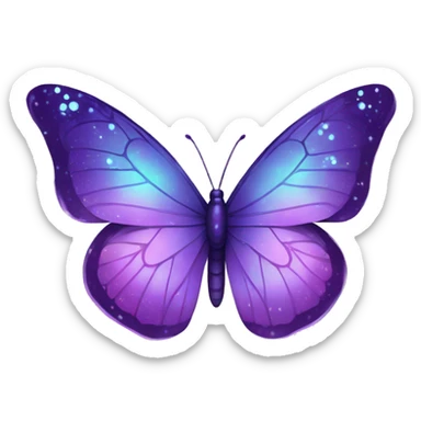 sparkly starry glowing Pastel purple-gradient nebula galaxy butterfly sticker