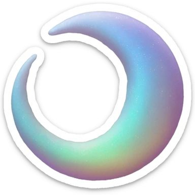 Iridescent crescent moon sticker