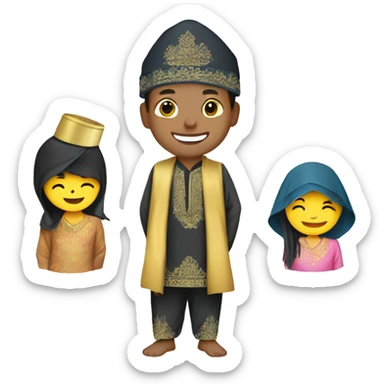 Malaysian, Songkok, Raya Clothes, Crescent On The Middle Of The Songkok sticker
