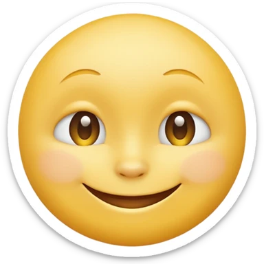 Emoji, yellow round smiling face, totally closed mouth sticker