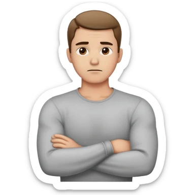 Mad Man crossed arms holding neck  sticker