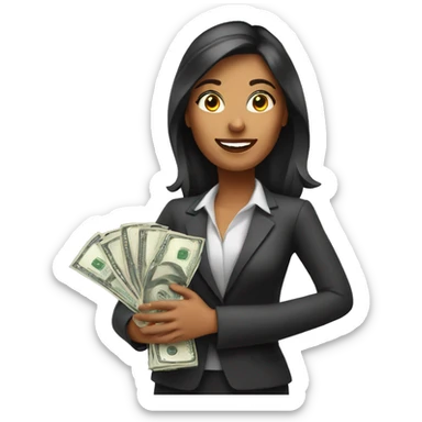 realtor woman with money on her hand sticker