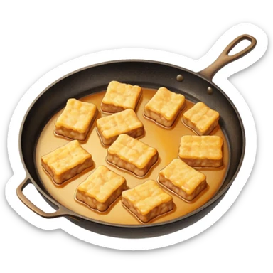 fried lard on pan sticker