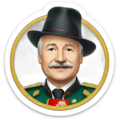 Emoji of President Lukashenko in a magic hat sticker