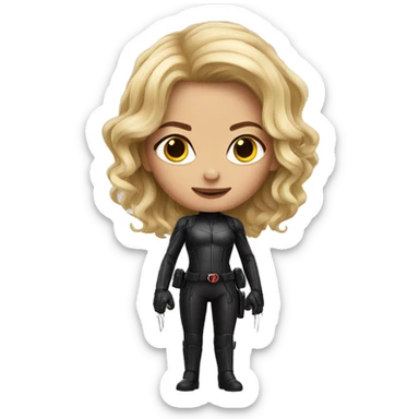 black widow blond realistic sticker