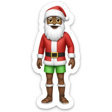 Santa with summer outfit sticker