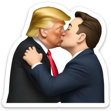 Elon musk kissing Donald trump sticker