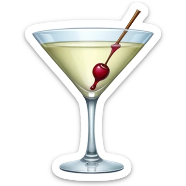 martini glass with burgundy cherry decoration sticker