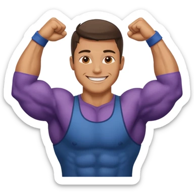 A handsome man with muscles sticker