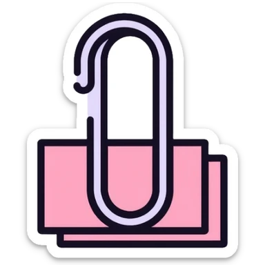 pastel pink paper clip sticker