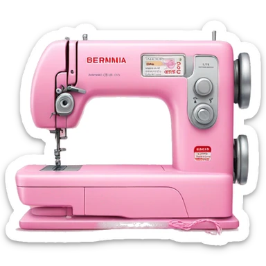 Cute Pink sewing machine with pink thread with BERNINA on it sticker