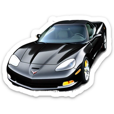 Black c5 corvette with KnightDriveTV headlights  sticker