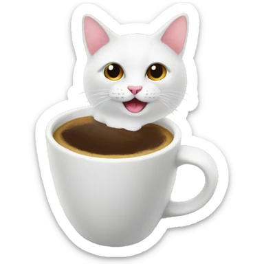 Cat coffee beach sticker