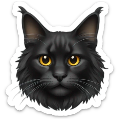 Black smoked maine coon head sticker