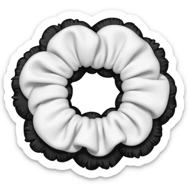 white scrunchie with fluffy texture sticker