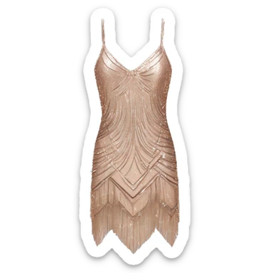 Rose gold sparkly flapper style dress with thin straps sticker