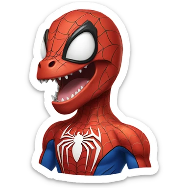 Trex in a Spider-Man suit sticker