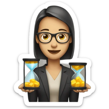 person trading hourglasses sticker