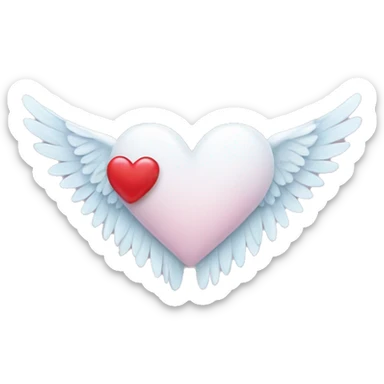 heart with angel wings sticker
