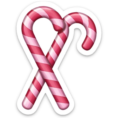 Red and pink candy cane sticker